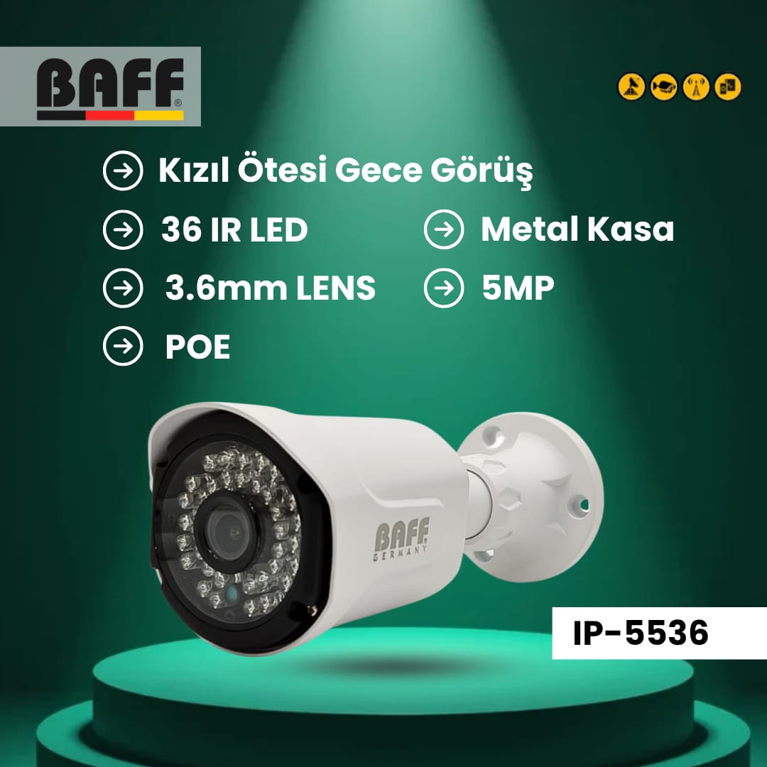BAFF IP-5536 5MP IR Gece Görüşlü Bullet Kamera